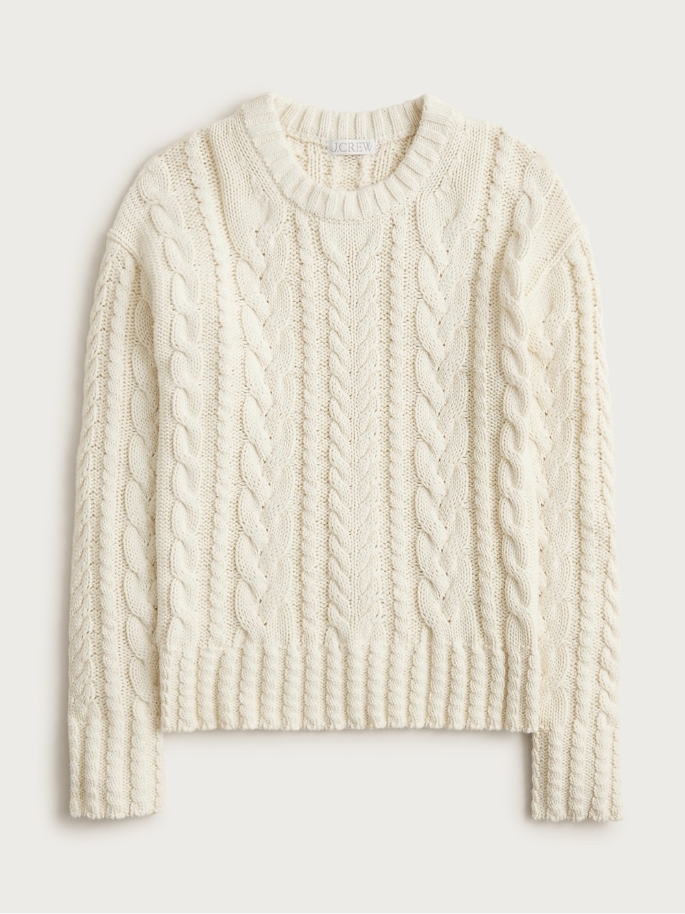 J.CREW Cable Knit Crewneck Sweater, Size S